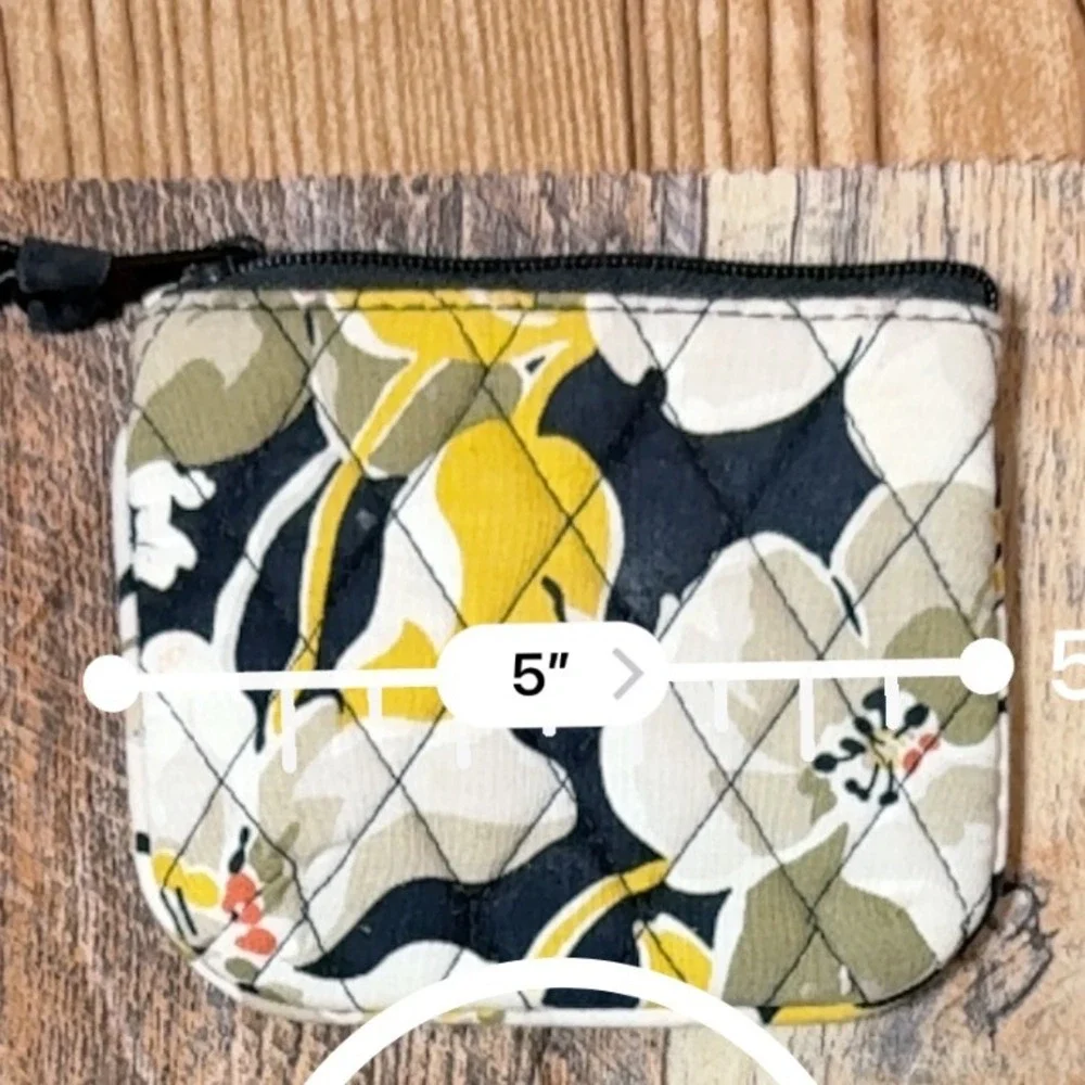 Vera Bradley Tech Case & Coin Purse Set – Yellow/Black‎ Floral – Quilted Cotton